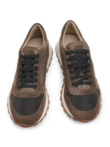 Brunello Cucinelli Women's Low-Top Suede Sneakers | Thumbnail 4