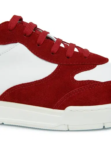 MOSCHINO Men's Leather Low-Top Sneakers - Red White Silver - Size 13 | Thumbnail 5 MOSCHINO Men's Leather Low-Top Sneakers - Red White Silver - Size 13 | Thumbnail 5