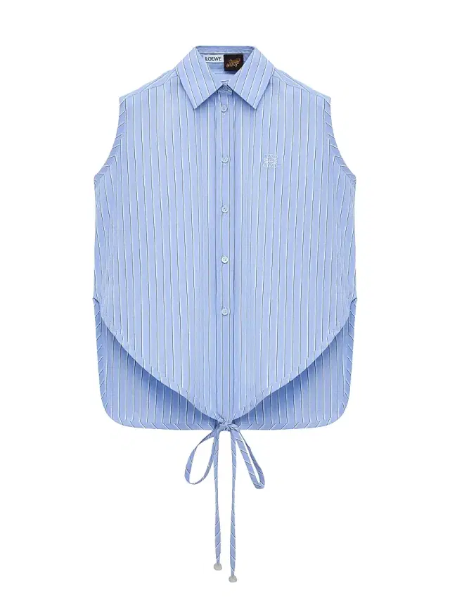 LOEWE Women's  x Paula's Ibiza Pinstrip Cotton Sleeveless Shirt - Blue Multi Color