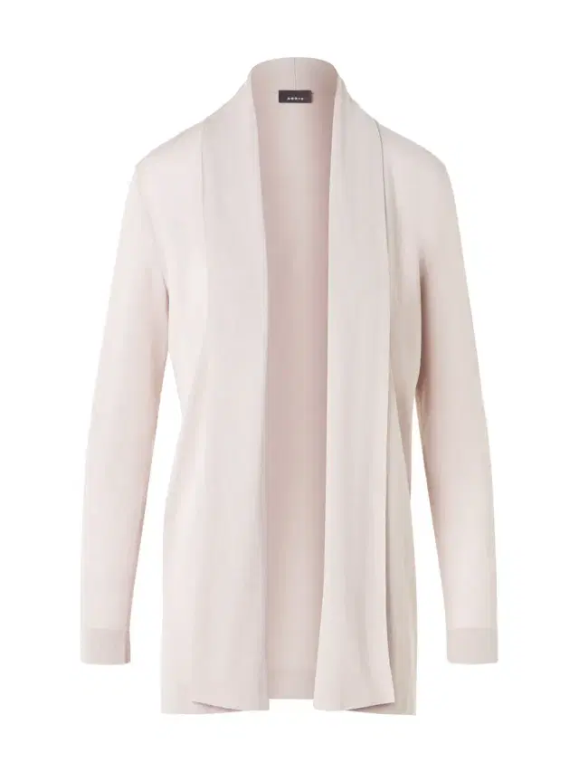 Shawl Collar Long Silk-Cotton Cardigan