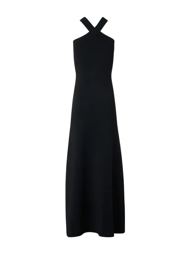 Sleeveless Knit Halter Midi Dress
