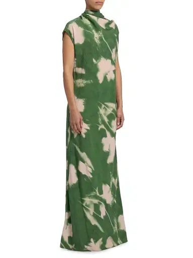 Lela Rose Women's Abstract Floral Crepe A-Line Gown - Cactus - Size 10 | Thumbnail 4
