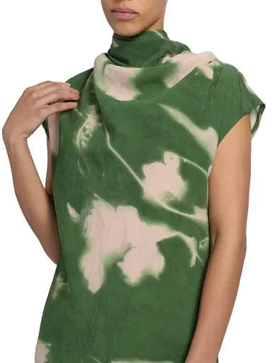 Lela Rose Women's Abstract Floral Crepe A-Line Gown - Cactus - Size 10 | Thumbnail 6