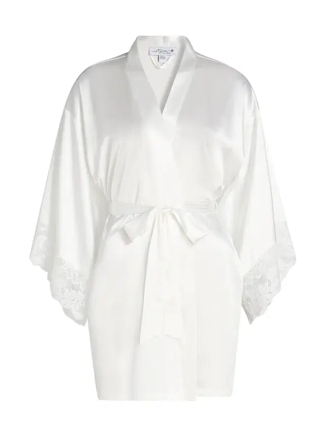 In Bloom Women's Lorena Lace-Trim Satin Robe -
