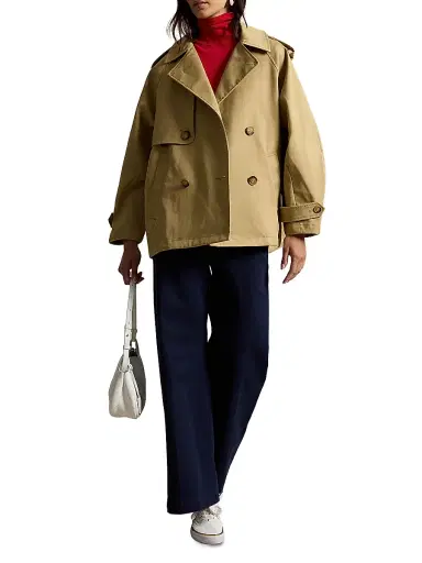 Polo Ralph Lauren Women's Cotton-Twill Balloon Trench Coat | Thumbnail 2