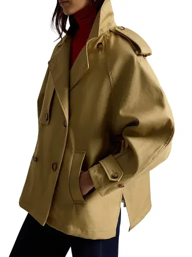 Polo Ralph Lauren Women's Cotton-Twill Balloon Trench Coat | Thumbnail 4