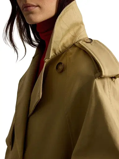 Polo Ralph Lauren Women's Cotton-Twill Balloon Trench Coat | Thumbnail 6