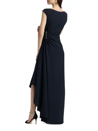 Amsale Women's Pinched Jersey A-Line Gown - Navy - Size 14 | Thumbnail 5