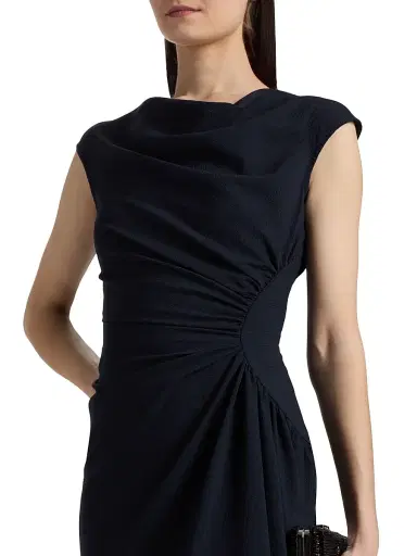Amsale Women's Pinched Jersey A-Line Gown - Navy - Size 14 | Thumbnail 6