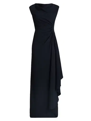 Amsale Women's Pinched Jersey A-Line Gown - Navy - Size 14 | Thumbnail 1