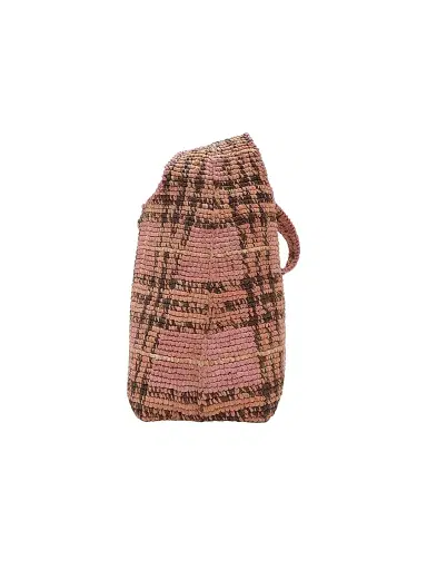 Burberry Women's Margate Small Check Raffia Hobo Bag - Pink | Thumbnail 2