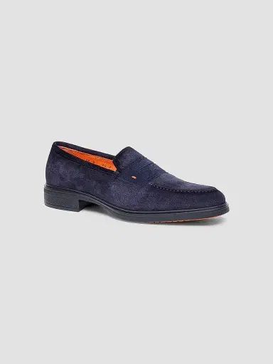 Santoni Men's Easy Suede Penny Loafers - Blue - Size 13 | Thumbnail 3 Santoni Men's Easy Suede Penny Loafers - Blue - Size 13 | Thumbnail 3