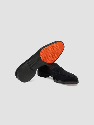 Santoni Men's Easy Suede Penny Loafers - Blue - Size 13 | Thumbnail 6 Santoni Men's Easy Suede Penny Loafers - Blue - Size 13 | Thumbnail 6
