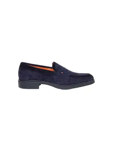 Santoni Men's Easy Suede Penny Loafers - Blue - Size 13 | Thumbnail 1 Santoni Men's Easy Suede Penny Loafers - Blue - Size 13 | Thumbnail 1