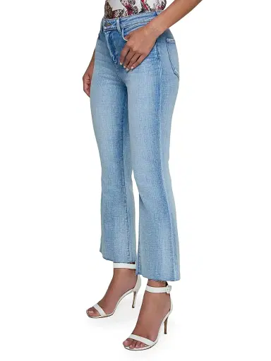 L'AGENCE Women's Kendra High-Rise Cropped Flare Jeans - Dry Ice | Thumbnail 4 L'AGENCE Women's Kendra High-Rise Cropped Flare Jeans - Dry Ice | Thumbnail 4
