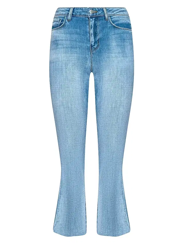 L'AGENCE Women's Kendra High-Rise Cropped Flare Jeans - Dry Ice