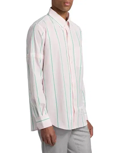 Thom Browne Men's Striped Cotton Button-Down Shirt | Thumbnail 4 Thom Browne Men's Striped Cotton Button-Down Shirt | Thumbnail 4