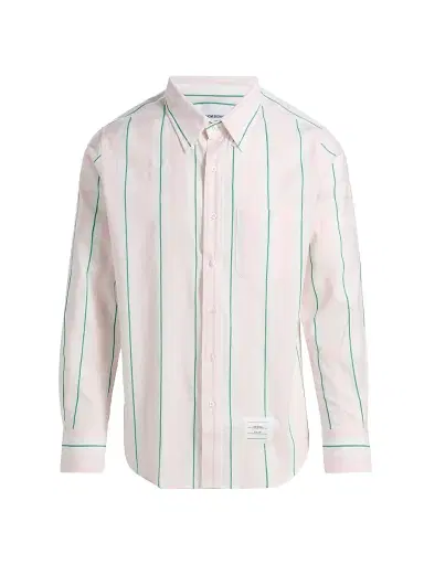 Thom Browne Men's Striped Cotton Button-Down Shirt | Thumbnail 1 Thom Browne Men's Striped Cotton Button-Down Shirt | Thumbnail 1