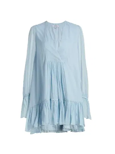 AZEEZA Women's Thistle Silk Chiffon Minidress - Powder Blue - Size Medium | Thumbnail 1 AZEEZA Women's Thistle Silk Chiffon Minidress - Powder Blue - Size Medium | Thumbnail 1