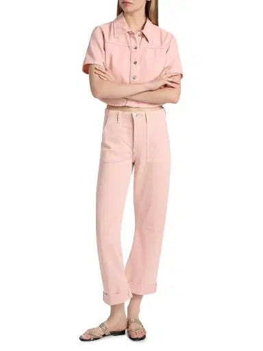 Le Jean Women's Swing Cotton Short-Sleeve Shirt | Thumbnail 2