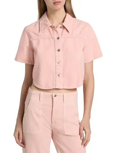 Le Jean Women's Swing Cotton Short-Sleeve Shirt | Thumbnail 3