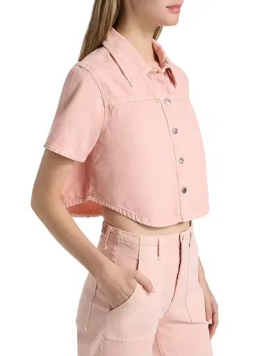 Le Jean Women's Swing Cotton Short-Sleeve Shirt | Thumbnail 4