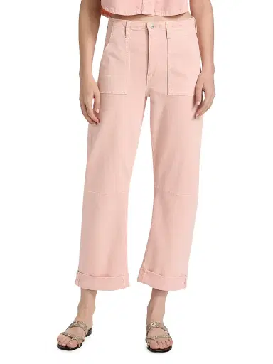 Le Jean Women's Utility Soft Barrel Crop Jeans - Peachy | Thumbnail 3 Le Jean Women's Utility Soft Barrel Crop Jeans - Peachy | Thumbnail 3