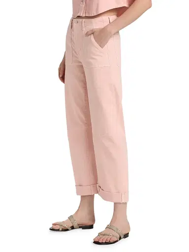 Le Jean Women's Utility Soft Barrel Crop Jeans - Peachy | Thumbnail 4 Le Jean Women's Utility Soft Barrel Crop Jeans - Peachy | Thumbnail 4