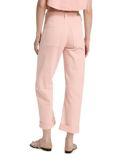 Le Jean Women's Utility Soft Barrel Crop Jeans - Peachy | Thumbnail 5 Le Jean Women's Utility Soft Barrel Crop Jeans - Peachy | Thumbnail 5