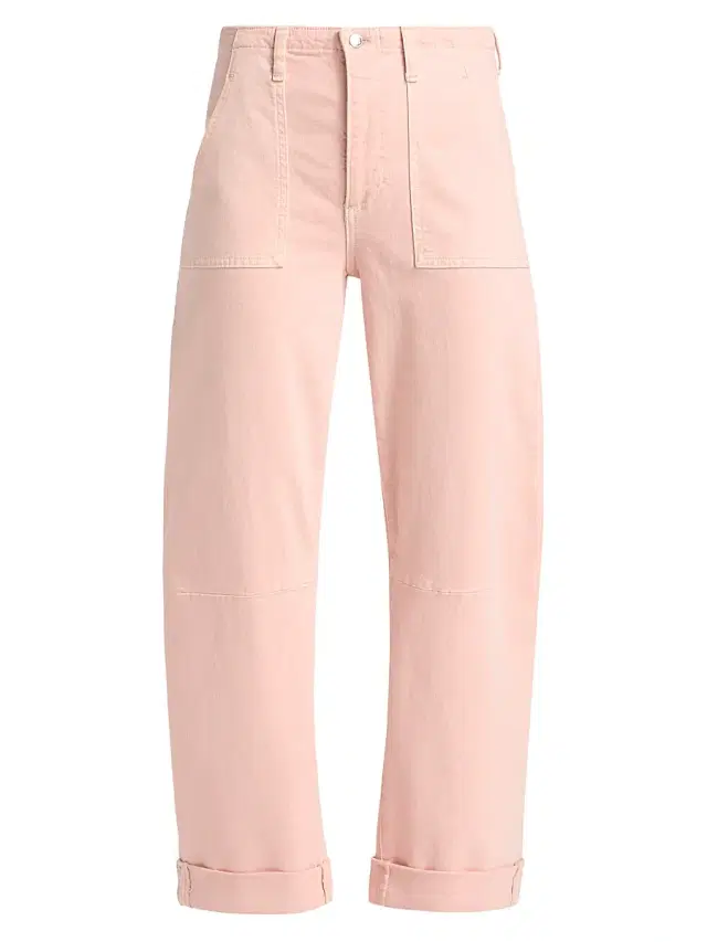 Le Jean Women's Utility Soft Barrel Crop Jeans - Peachy