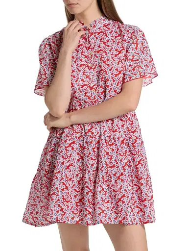 Ro's Garden Women's Vibeka Floral Cotton Minidress - Red - Size XL | Thumbnail 3 Ro's Garden Women's Vibeka Floral Cotton Minidress - Red - Size XL | Thumbnail 3