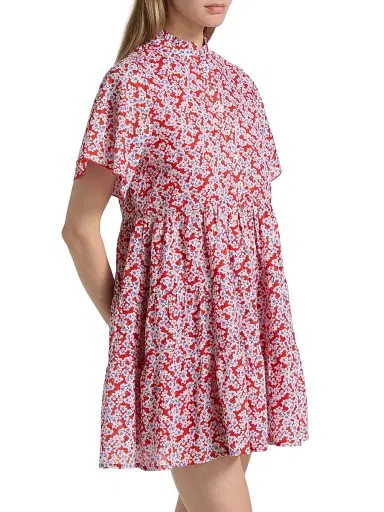 Ro's Garden Women's Vibeka Floral Cotton Minidress - Red - Size XL | Thumbnail 4 Ro's Garden Women's Vibeka Floral Cotton Minidress - Red - Size XL | Thumbnail 4