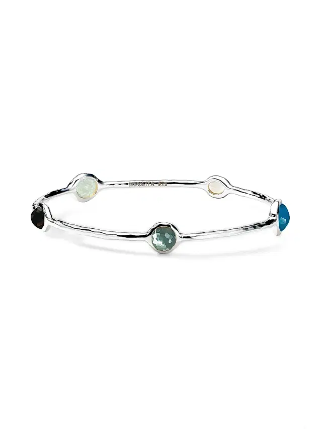 Women's Wonderland Sterling Silver, Doublet & Onyx 5-Station Bangle - Grey