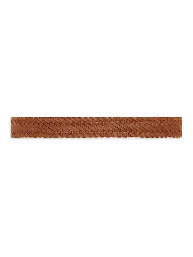 Ralph Lauren Purple Label Men's Woven Leather Belt - Rl Brown - Size 42 | Thumbnail 2