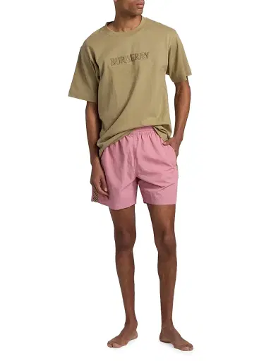 Burberry Men's Checked Trim Swim Shorts | Thumbnail 2