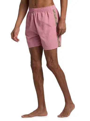 Burberry Men's Checked Trim Swim Shorts | Thumbnail 4
