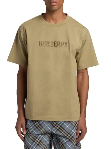 Burberry Men's Logo Cotton Crewneck T-Shirt - Sparrow Beige - Size XXL | Thumbnail 3 Burberry Men's Logo Cotton Crewneck T-Shirt - Sparrow Beige - Size XXL | Thumbnail 3
