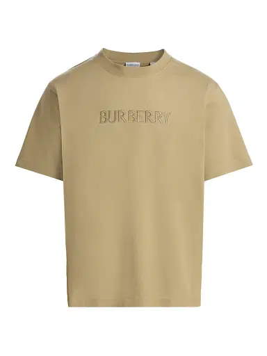 Burberry Men's Logo Cotton Crewneck T-Shirt - Sparrow Beige - Size XXL | Thumbnail 1 Burberry Men's Logo Cotton Crewneck T-Shirt - Sparrow Beige - Size XXL | Thumbnail 1