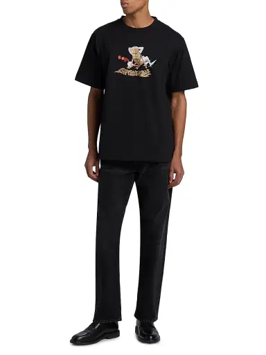 Burberry Men's Beach Knight Cotton T-Shirt - Black - Size XXL | Thumbnail 2