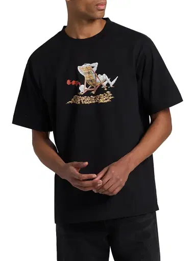 Burberry Men's Beach Knight Cotton T-Shirt - Black - Size XXL | Thumbnail 3