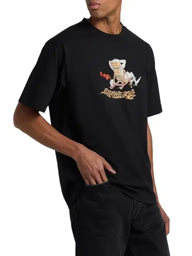 Burberry Men's Beach Knight Cotton T-Shirt - Black - Size XXL | Thumbnail 4