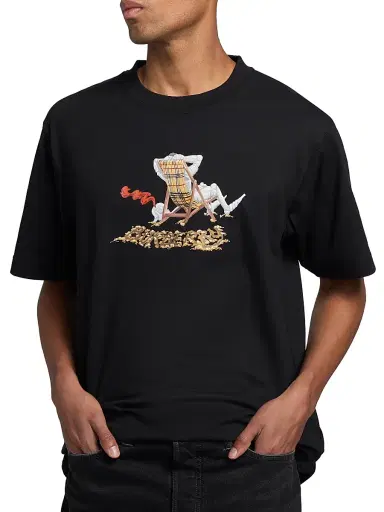 Burberry Men's Beach Knight Cotton T-Shirt - Black - Size XXL | Thumbnail 6