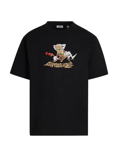 Burberry Men's Beach Knight Cotton T-Shirt - Black - Size XXL | Thumbnail 1