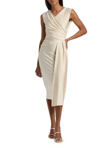 Chiara Boni La Petite Robe Women's Lores JJ Satin Wrap Sheath Dress | Thumbnail 2 Chiara Boni La Petite Robe Women's Lores JJ Satin Wrap Sheath Dress | Thumbnail 2