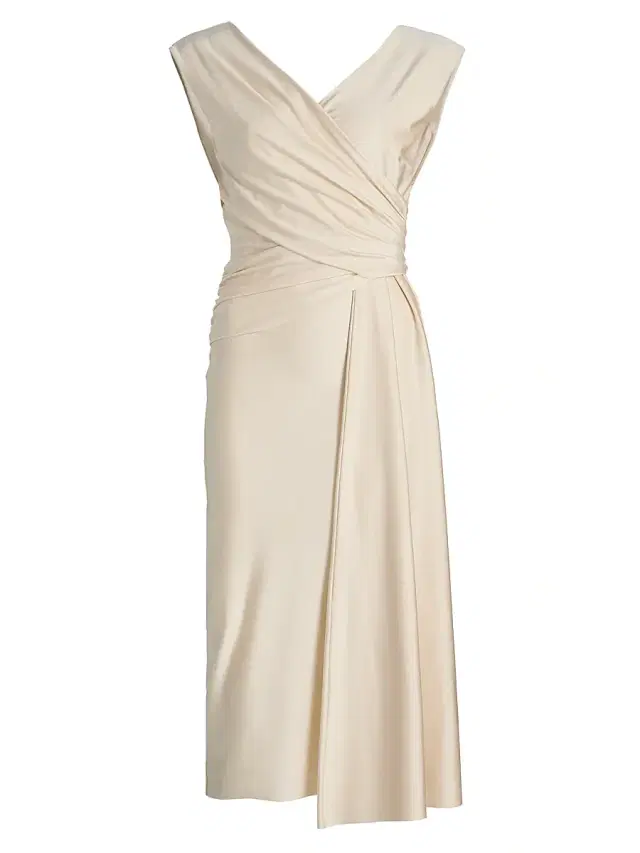 Chiara Boni La Petite Robe Women's Lores JJ Satin Wrap Sheath Dress - Macadamia