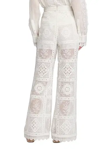 Zimmermann Women's Aster Embroidered Lace Pants - Ivory - Size 10 | Thumbnail 5