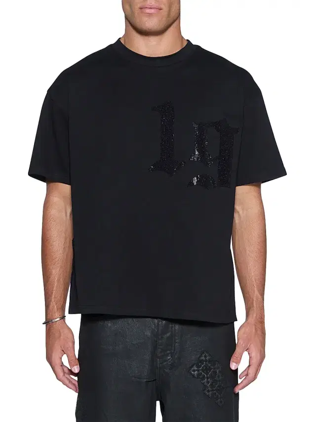 Men's Stardom Cotton Crewneck T-Shirt - Black