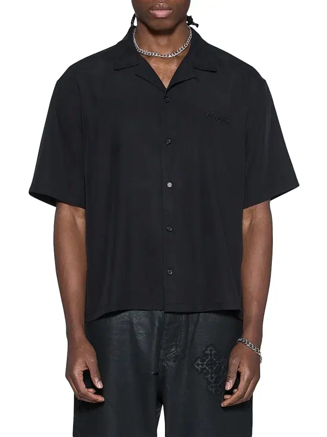 Men's End Dinner Satin Shirt - Black