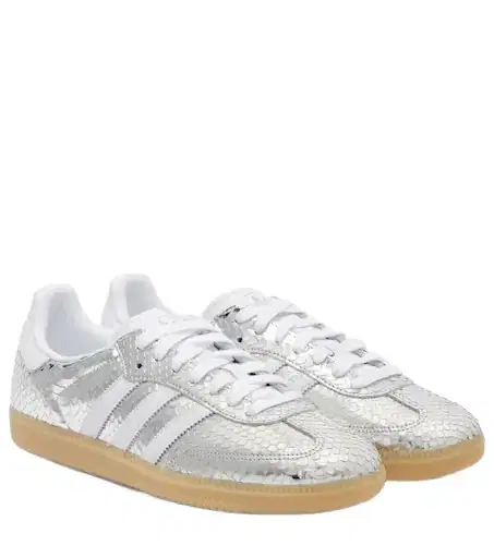 ADIDAS PERFORMANCE Samba OG snake-effect metallic leather sneakers