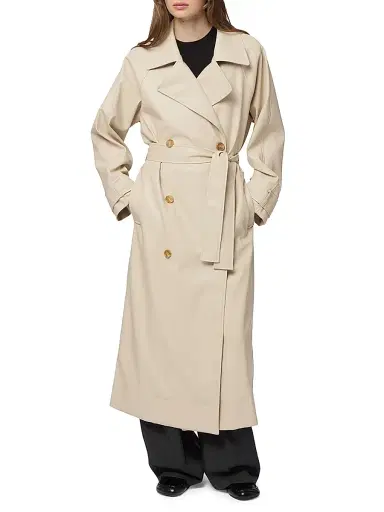 Apparis Women's Lana Faux Leather Trench Coat - Latte - Size XL | Thumbnail 3
